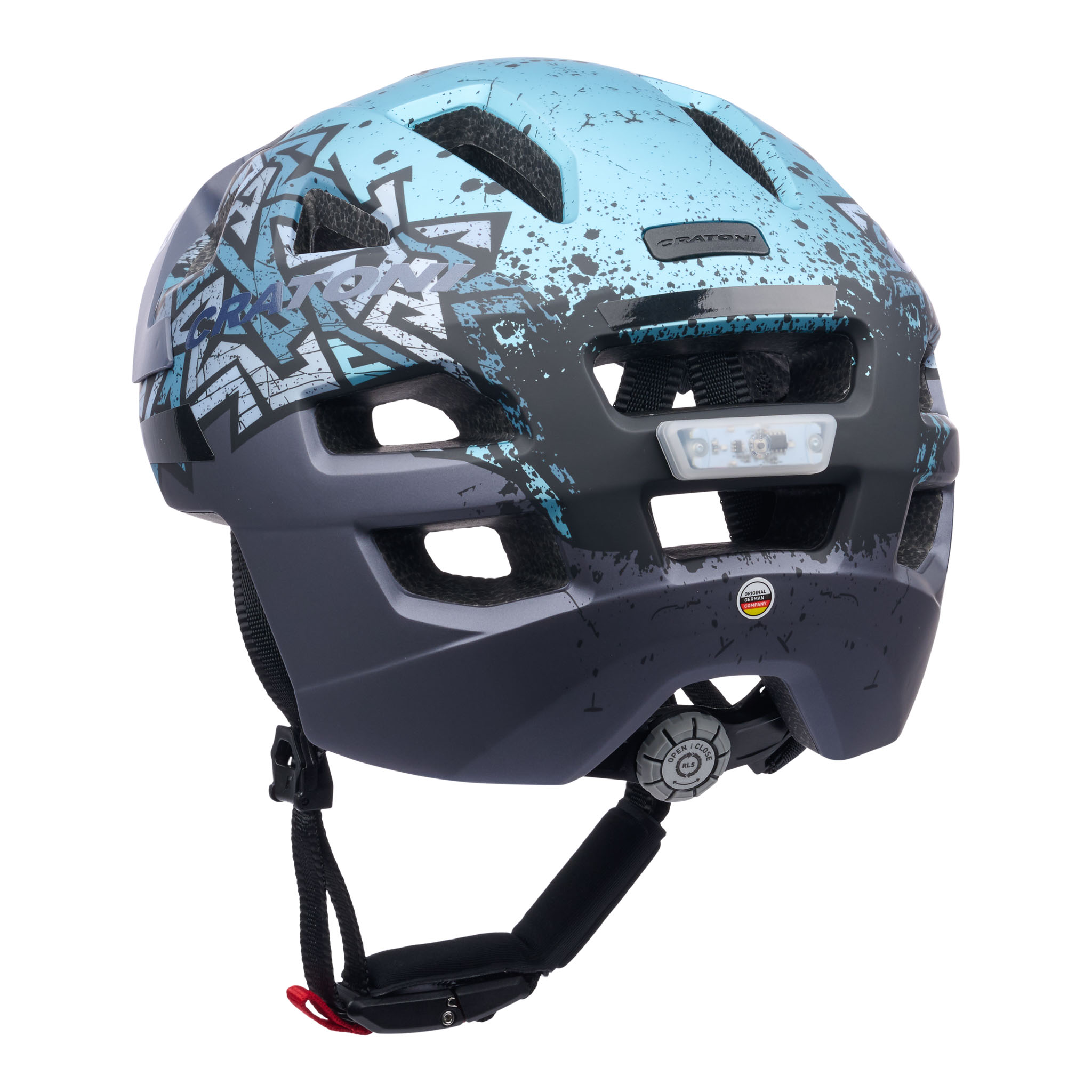 CRATONI Maxster Pro Wild Blue Matt, Rückansicht mit Verstellsystem und integriertem Rücklicht